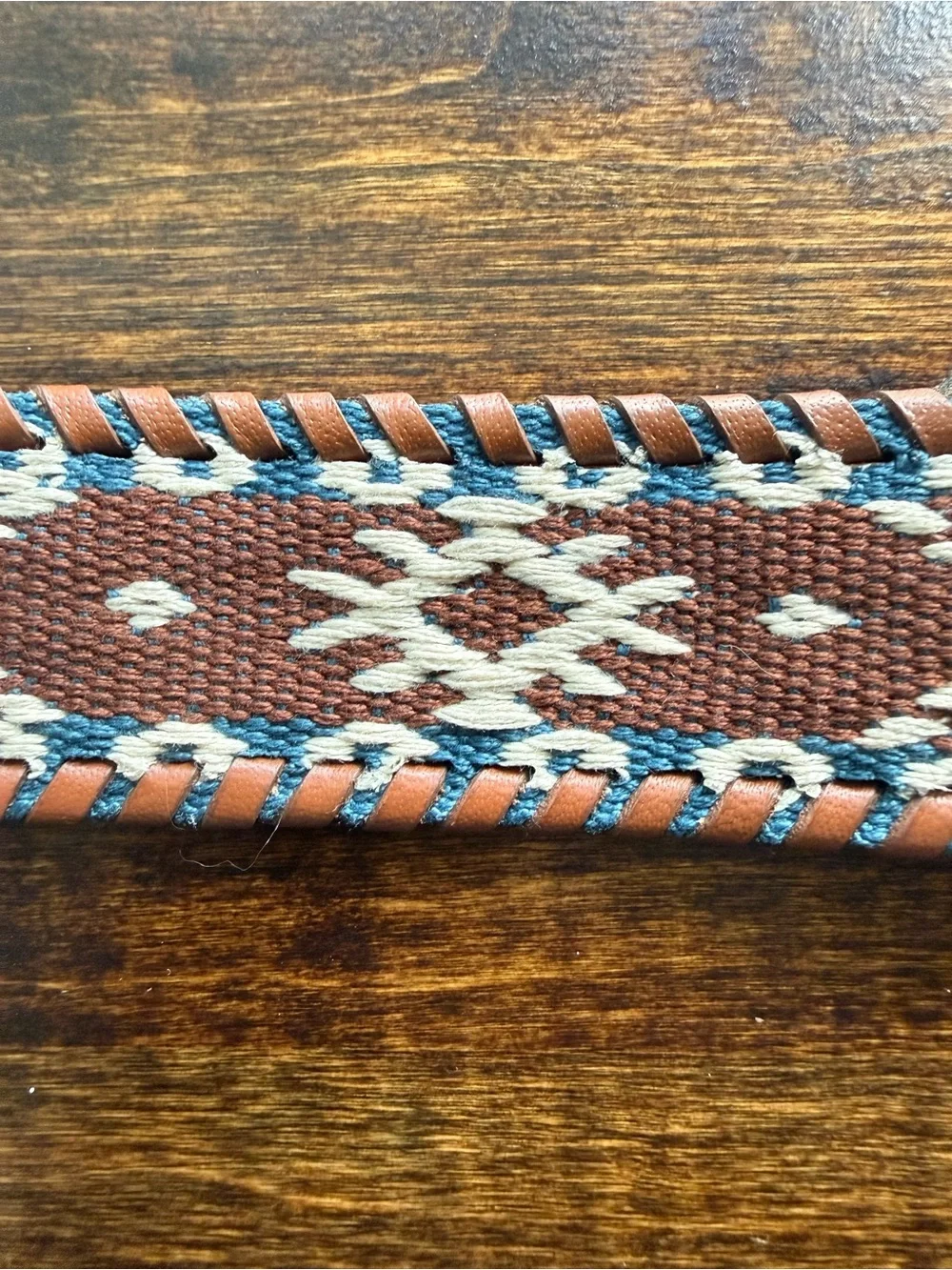 American Eagle Brown Embroidered Whipstitch Belt | Cowgirl | Boho | EUC